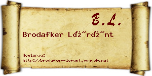 Brodafker Lóránt névjegykártya